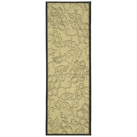 Safavieh 2 Ft. -4 In. X 6 Ft. -7 In. Runner Indoor-Outdoor Courtyard- Sand And Black- Machine Made Rug CY2726-3901-27